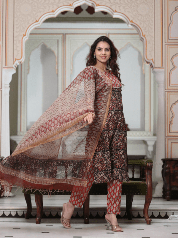 Cotton Suit with Kota Doria Dupatta