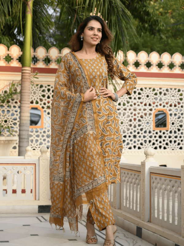 Cotton Suit with Kota Doria Dupatta