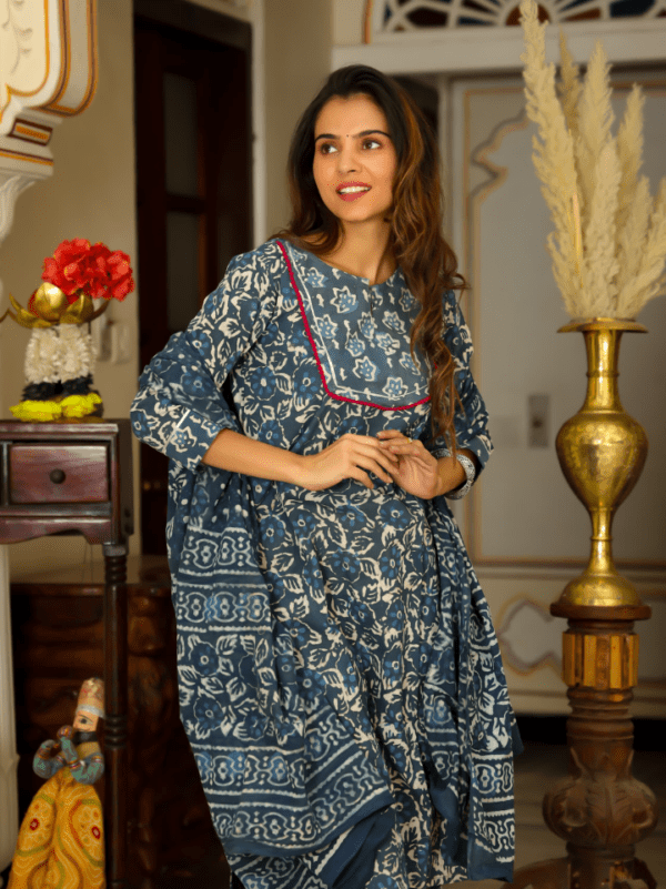 Cotton Suit with Afghani Pant & Dupatta