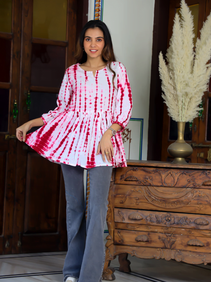 Printed Frill Top for women.