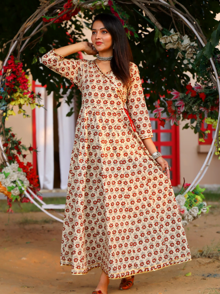 Anarkali Kurti with Gota lace