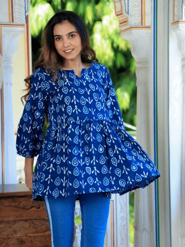 Printed Frill Top for women.