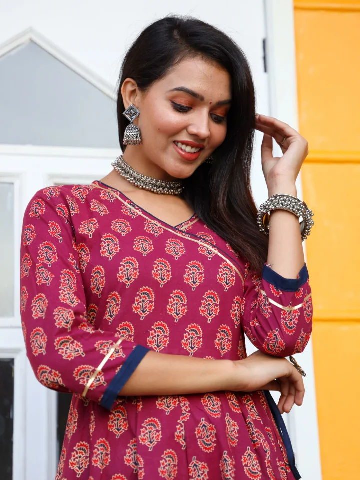 Anarkali Kurti with Gota lace