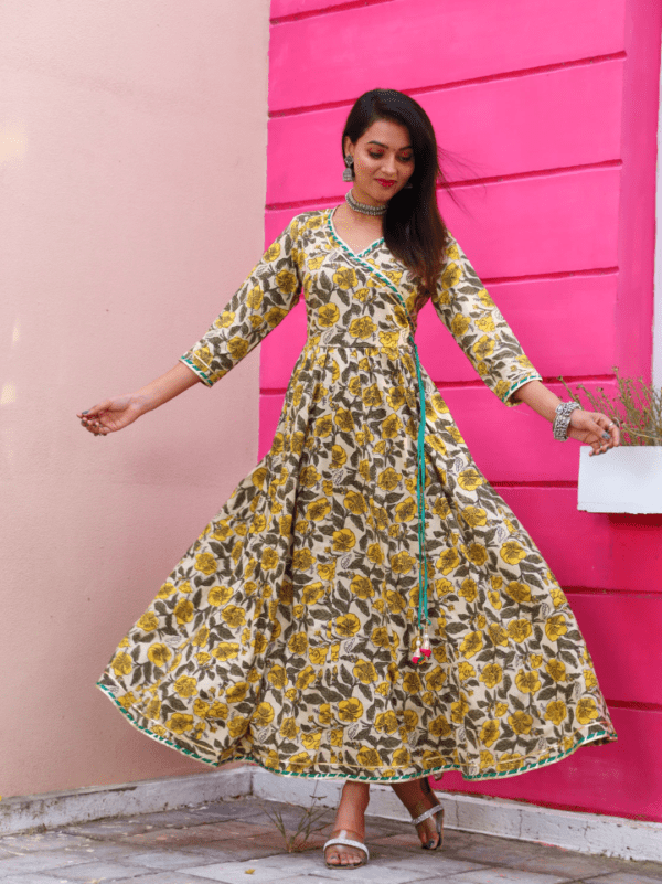 Anarkali Kurti with Gota lace