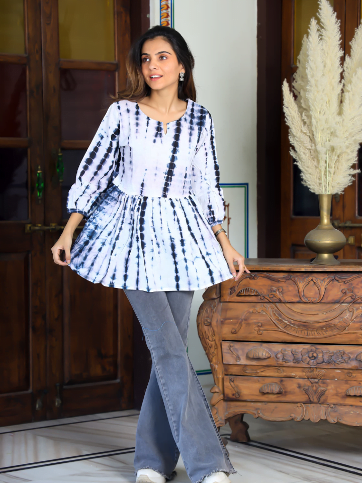 Printed Frill Top for women.