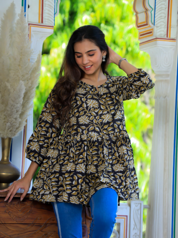 Printed Frill Top for women.