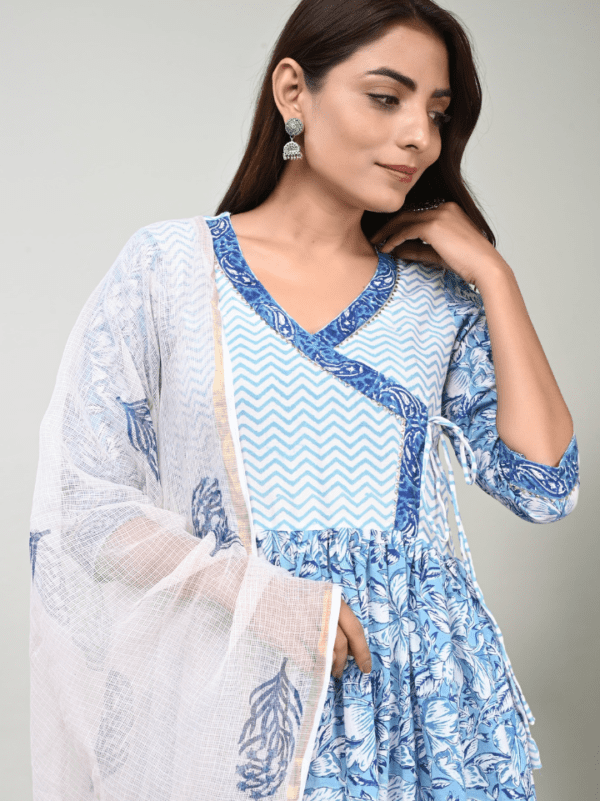 Designer Cotton Suit with Kota Doria Dupatta