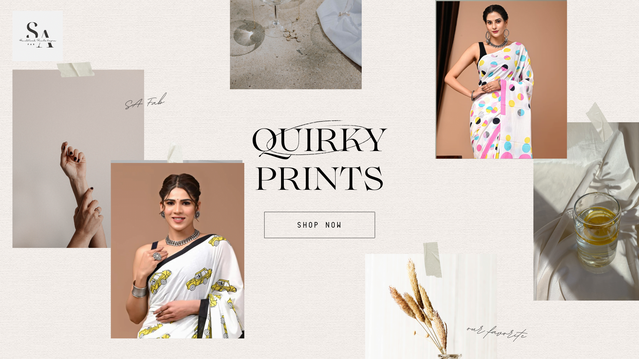 Quirky Prints pure cotton sarees