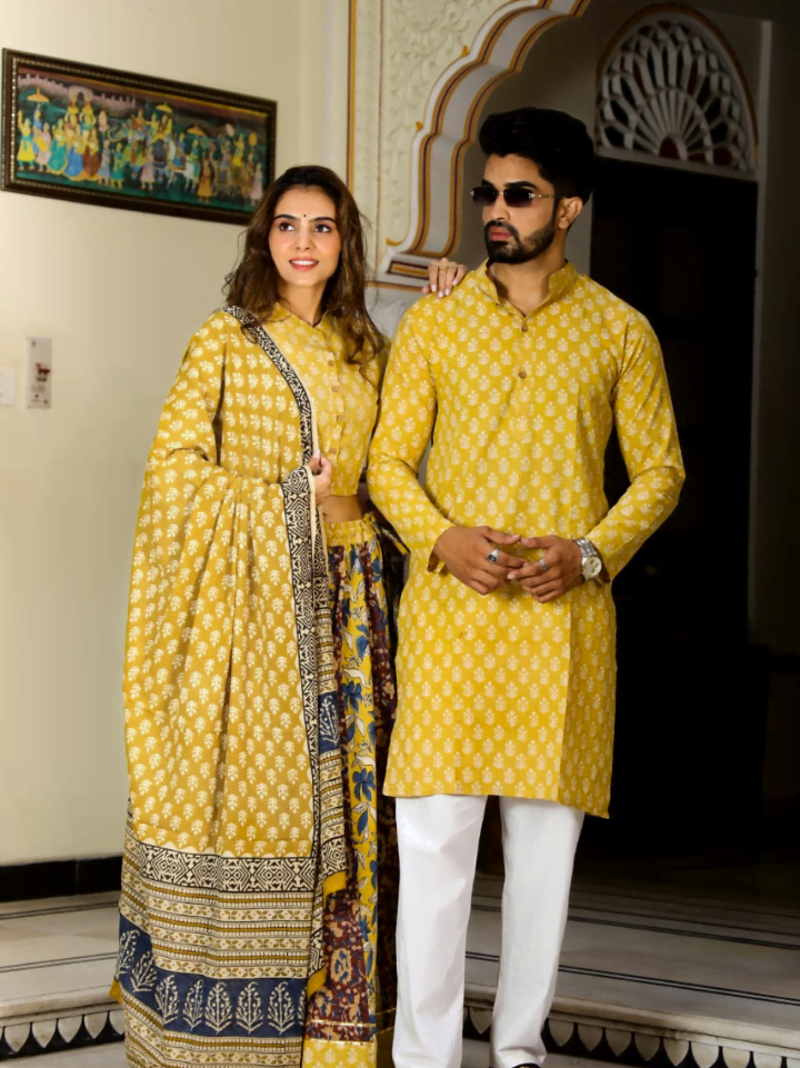 Couple Matching Lehenga and Kurta Combo