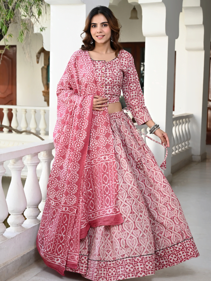 Jaipuri Print Lehenga Choli