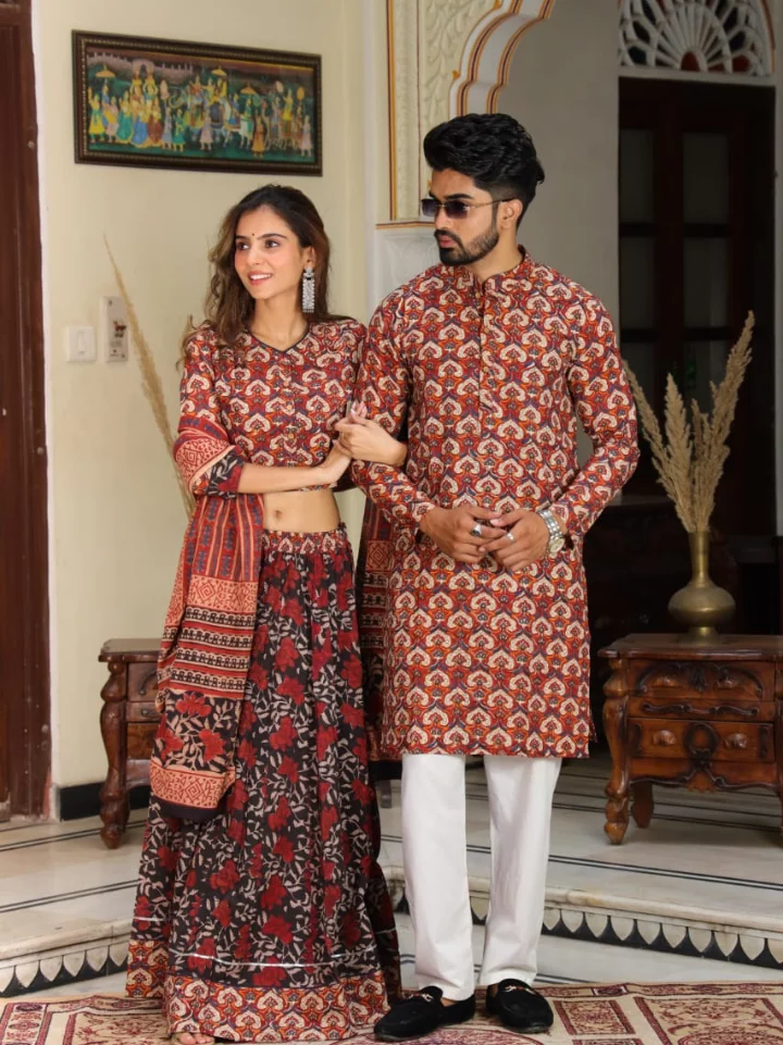 Couple Matching Lehenga and Kurta Combo