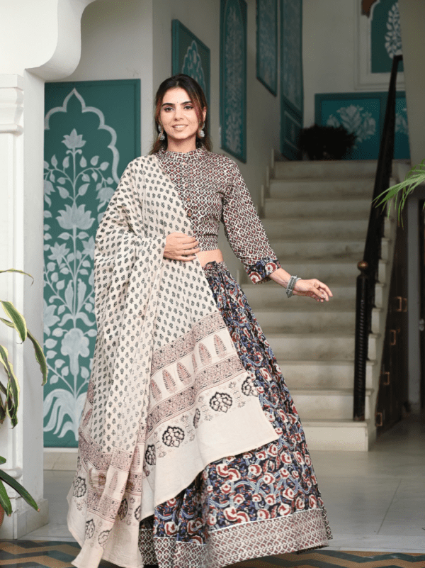 ruffle designer printed lehenga choli