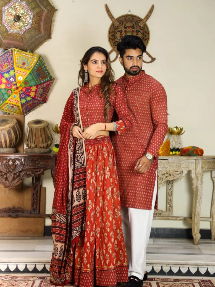Elegant Couple Lehenga and Kurta Set