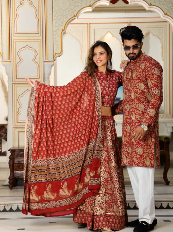 Matching Lehenga with Dupatta & Kurta Set