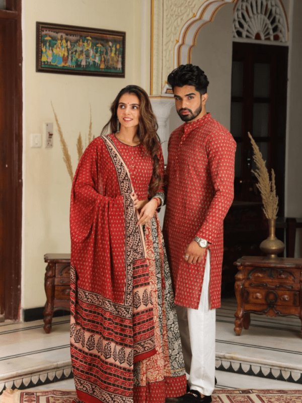 Pure Cotton Couple Matching Outfit