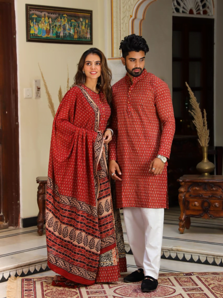 Pure Cotton Couple Matching Outfit