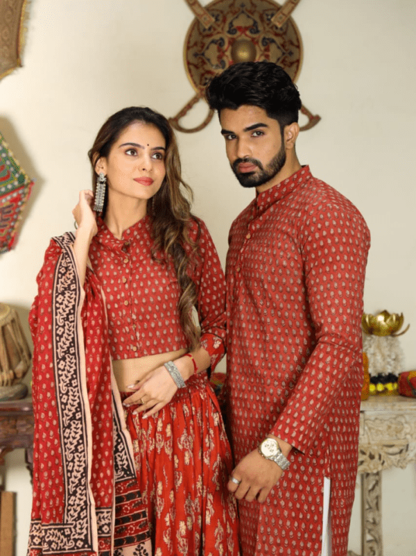 Elegant Couple Lehenga and Kurta Set