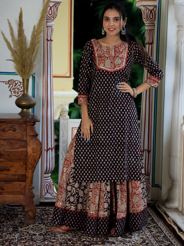 Designer Long Kurta & Skirt without Dupatta