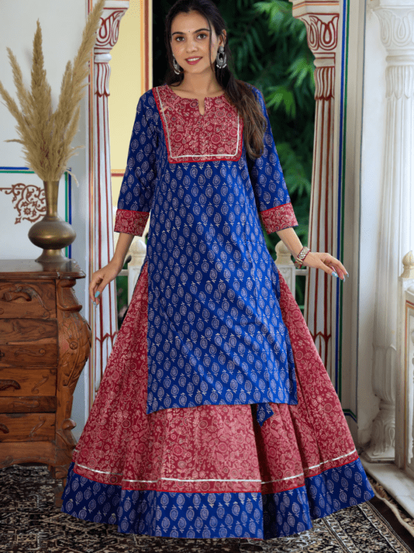 Designer Long Kurta & Skirt without Dupatta