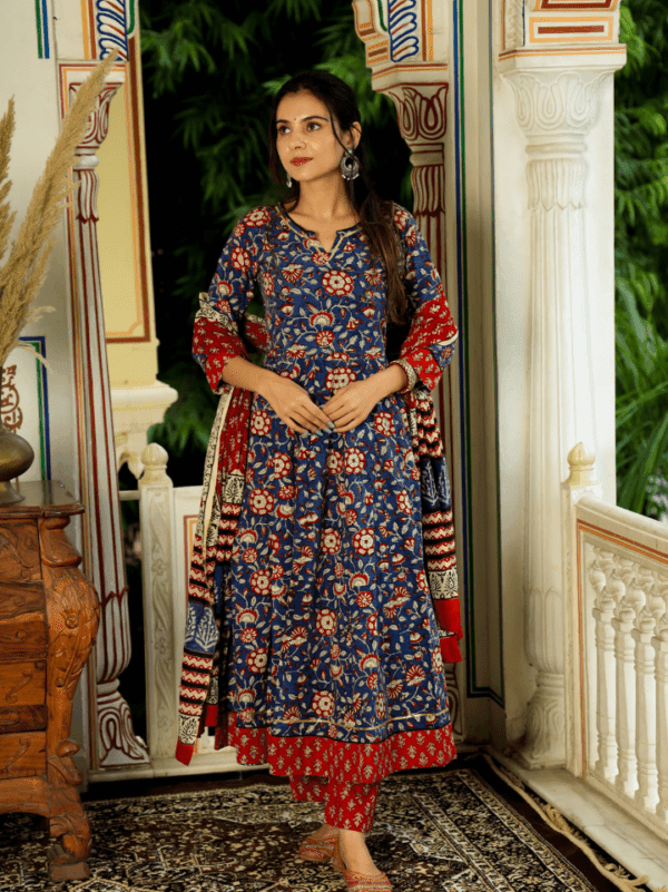 cotton anarkali kurti with dupatta