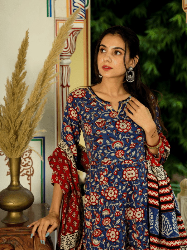 cotton anarkali kurti with dupatta