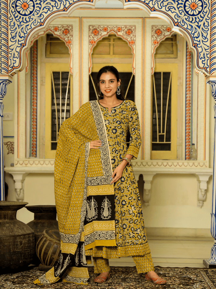 yellow anarkali kurti