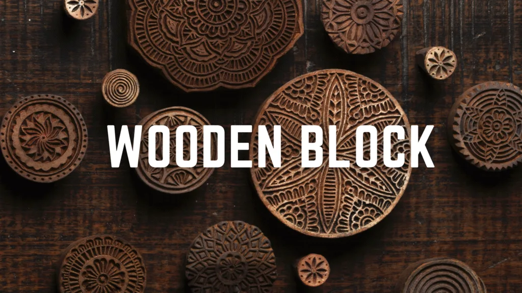 Hand carved wooden block used for Bagru block printing