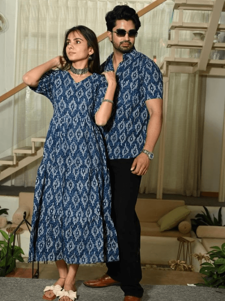 engagement matching dress for couple indian