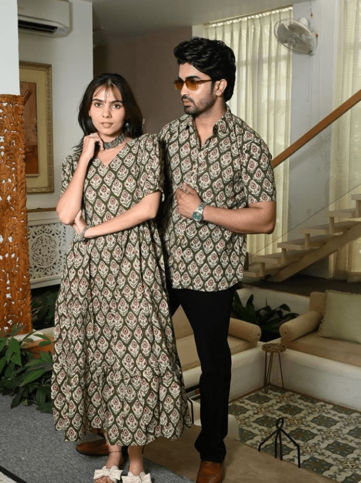 couple matching dress for reception