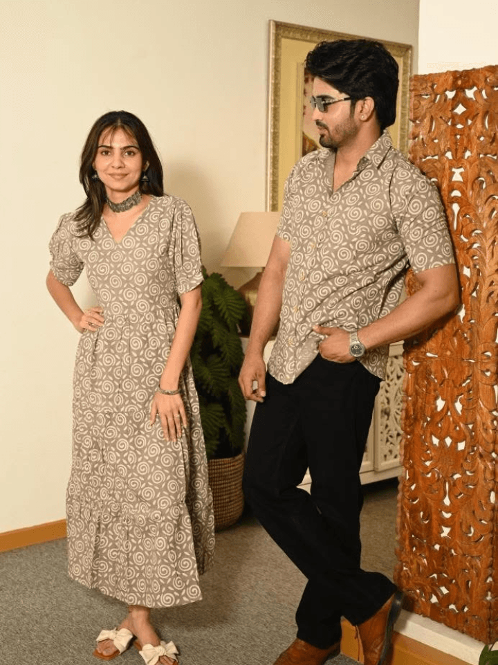 matching shirt and dress for couples