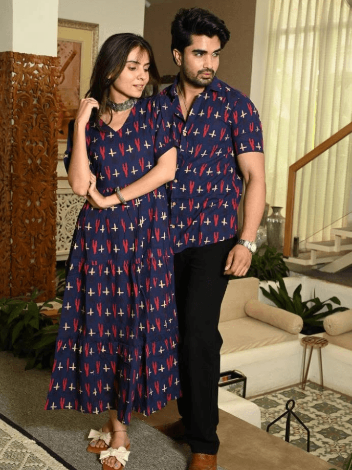 engagement couple matching dress