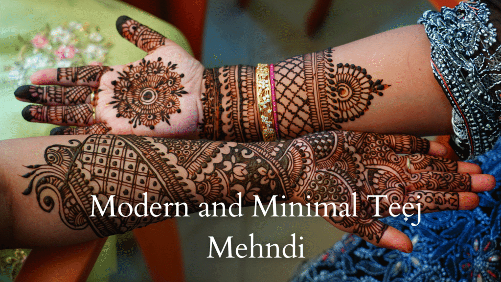 Modern and minimal Teej mehndi design for an elegant look