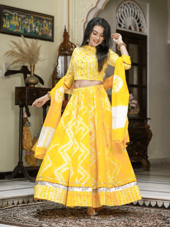 block print lehenga