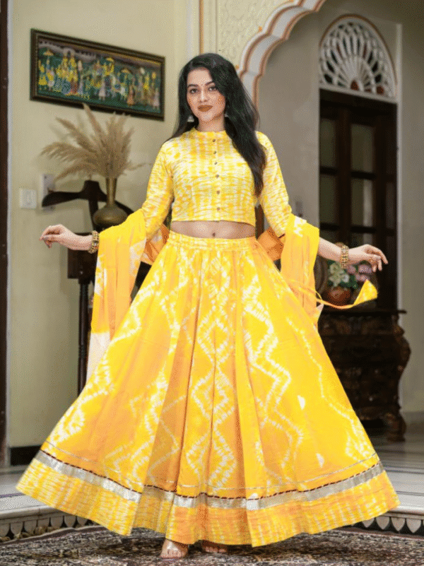 block print lehenga