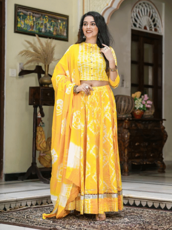 block print lehenga