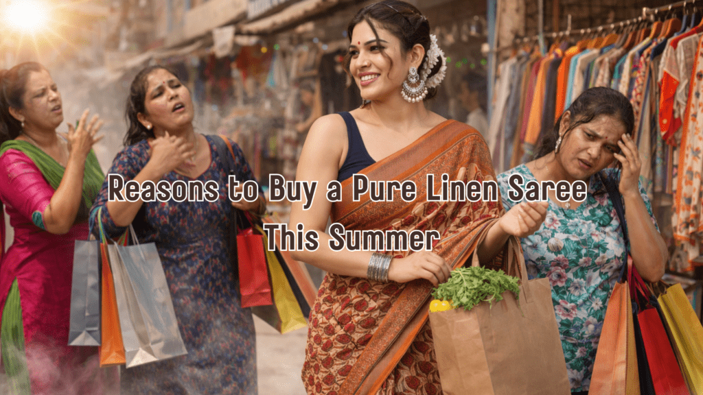 pure linen saree