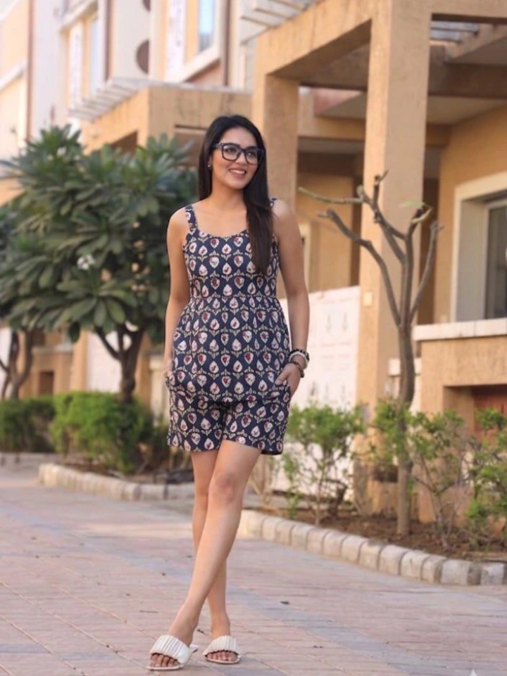 mulled wine water-drop block print co-ord set — pure cotton hand block printed Bagru Jaipur SA Fab