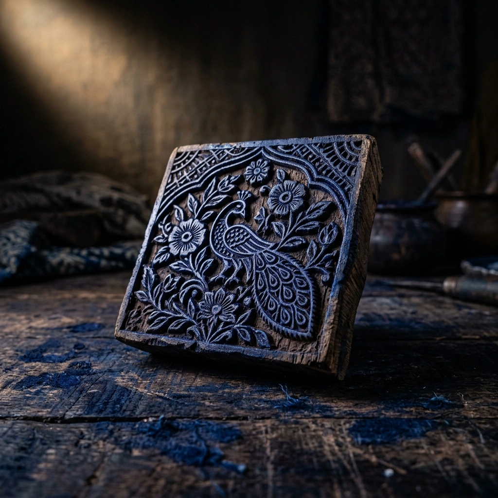 Hand carving wooden block