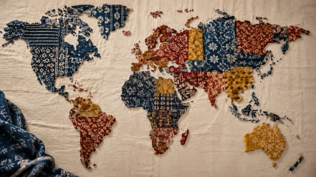 world map natural dye textile traditions world cup 2026 countries bagru india SA Fab block printing